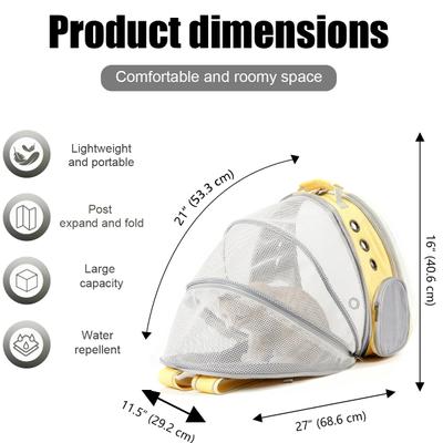 Show full view: Halinfer Breathable Bubble Cat Backpack Carrier, Yellow slide 2 of 6