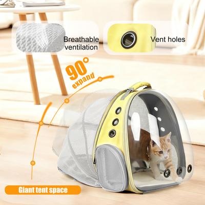 Show full view: Halinfer Breathable Bubble Cat Backpack Carrier, Yellow slide 4 of 6