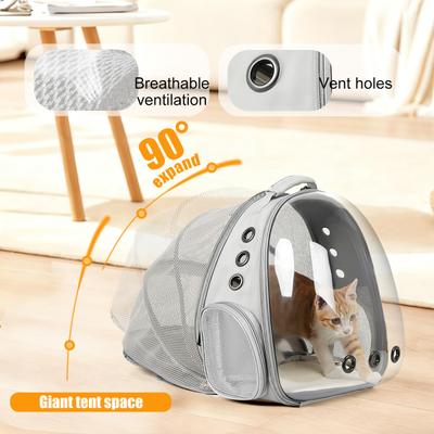 Show full view: Halinfer Breathable Bubble Cat Backpack Carrier, Grey slide 4 of 6