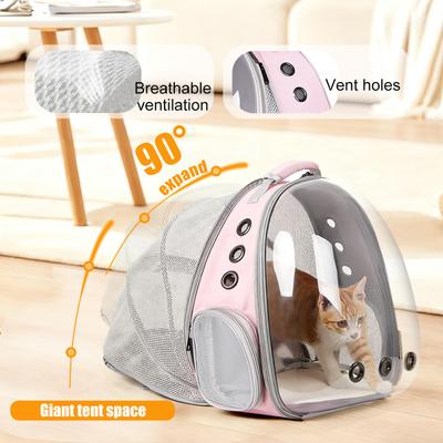 Show full view: Halinfer Breathable Bubble Cat Backpack Carrier, Pink slide 5 of 7