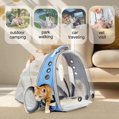 Show full view: Halinfer Breathable Bubble Cat Backpack Carrier, Blue slide 6 of 6