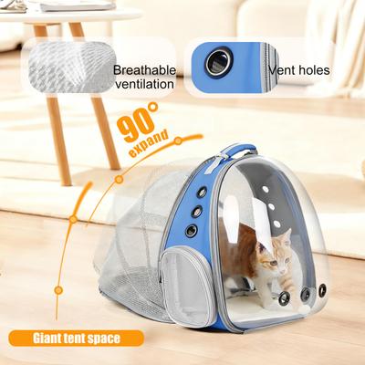Show full view: Halinfer Breathable Bubble Cat Backpack Carrier, Blue slide 4 of 6