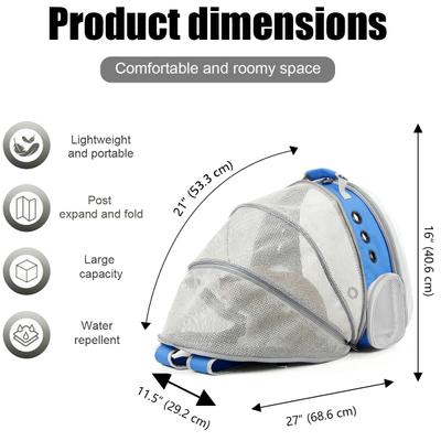 Show full view: Halinfer Breathable Bubble Cat Backpack Carrier, Blue slide 2 of 6