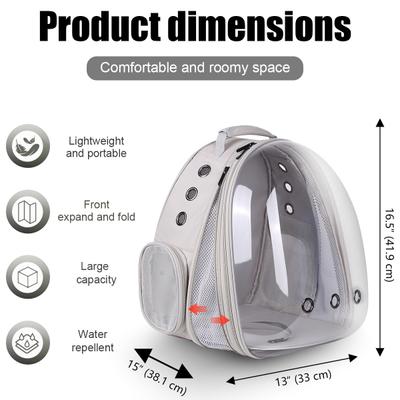 Show full view: Halinfer Expandable Bubble Cat Backpack Carrier, Grey slide 2 of 6