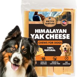 Brutus & Barnaby Long Lasting 5-in Gold Himalayan Yak Cheese Natural Dog Chew Treats, 12 count