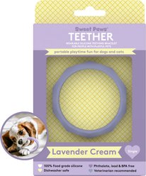 Sweet Paws Silicone Teether Dog Chew Toy, Lavender Cream