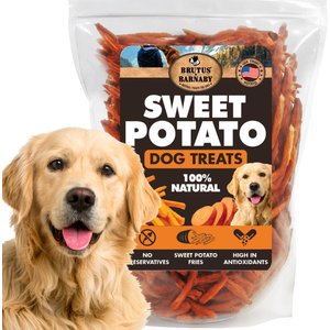 Brutus & Barnaby Single Ingredient Sweet Potato Fries Grain-Free Dehydrated Dog treats, 28-oz bag