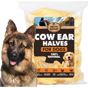 Brutus & Barnaby Premium Half Cow Ears Natural Dog Chew, 15 count