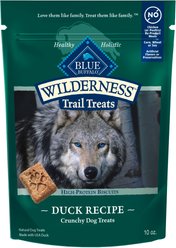 Blue Buffalo Wilderness Trail Treats Grain-Free Duck Biscuits Dog Treats, 10-oz bag