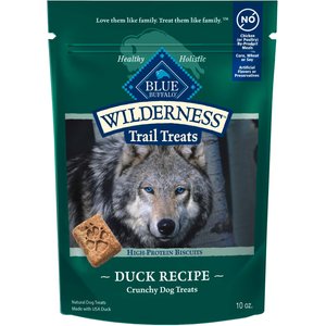 Blue Buffalo Wilderness Trail Treats Grain-Free Duck Biscuits Dog Treats, 10-oz bag