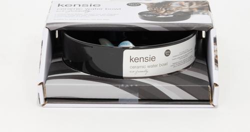 Show full view: Kensie Eco-Friendly Ceramic Fish Water Bowl for Cats & Dogs, Medium: 2.6-cup, Black slide 2 of 3