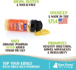 Raw Paws Boost Organic Pumpkin Food Topper Powder Supplement for Dogs, 3-oz slide 2 of 6