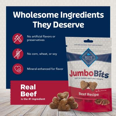 Show full view: Blue Buffalo Jumbo Bits Beef Recipe Soft & Chewy Dog Treats, 11-oz bag slide 8 of 10
