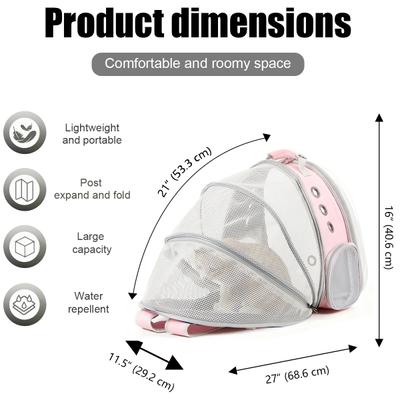 Show full view: Halinfer Breathable Bubble Cat Backpack Carrier, Pink slide 3 of 7