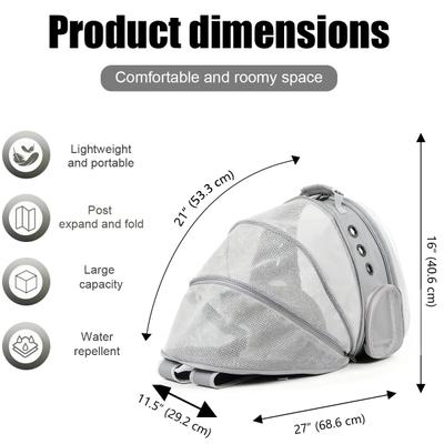 Show full view: Halinfer Breathable Bubble Cat Backpack Carrier, Grey slide 2 of 6