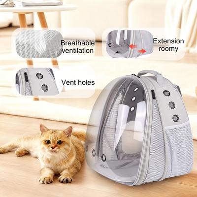 Show full view: Halinfer Expandable Bubble Cat Backpack Carrier, Grey slide 4 of 6