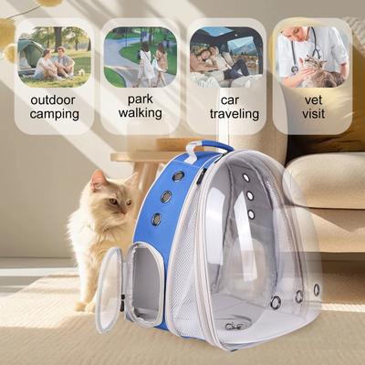 Show full view: Halinfer Expandable Bubble Cat Backpack Carrier, Blue slide 6 of 6