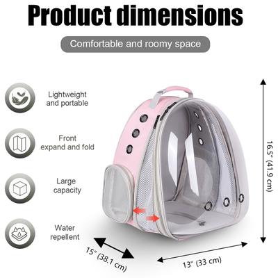 Show full view: Halinfer Expandable Bubble Cat Backpack Carrier, Pink slide 2 of 6