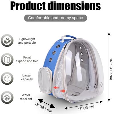 Show full view: Halinfer Expandable Bubble Cat Backpack Carrier, Blue slide 2 of 6