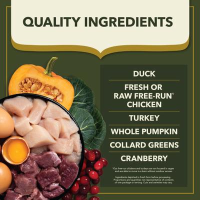 Show full view: ACANA Market Medley Duck, Chicken & Turkey Recipe with Freeze-Dried Morsels Made with Duck & Cranberry Grain-Free Dry Cat Food, 9-lb bag slide 5 of 10