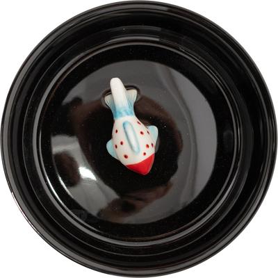 Show full view: Kensie Eco-Friendly Ceramic Fish Water Bowl for Cats & Dogs, Medium: 2.6-cup, Black slide 3 of 3