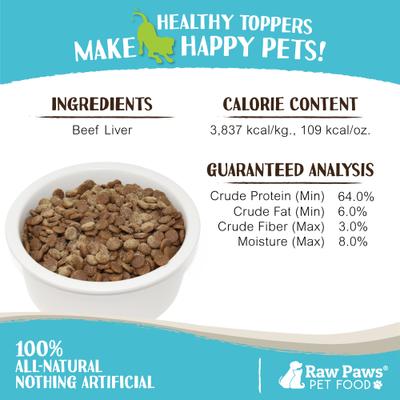 Show full view: Raw Paws Boost Freeze-Dried Beef Liver Food Topper Powder Supplement for Dogs & Cats, 2.8-oz slide 5 of 7