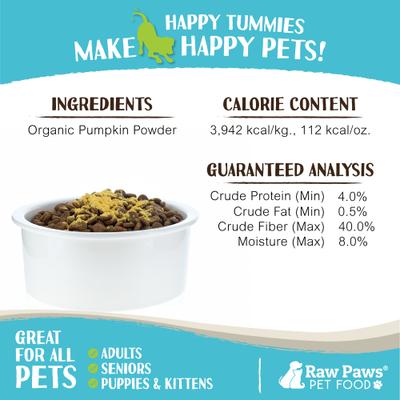 Show full view: Raw Paws Boost Organic Pumpkin Food Topper Powder Supplement for Dogs, 3-oz slide 5 of 8