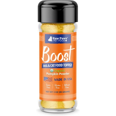 Raw Paws Raw Paws Boost Organic Pumpkin Food Topper Powder Supplement for Dogs & Cats, 3-oz bottle