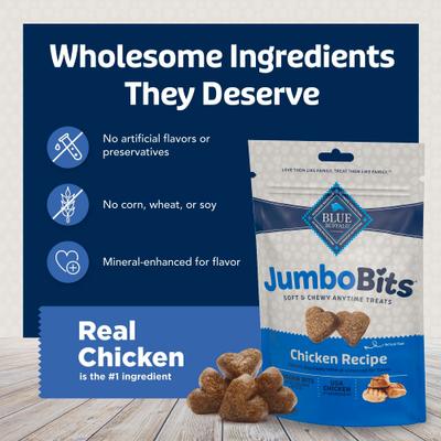 Show full view: Blue Buffalo Jumbo Bits Chicken Recipe Soft & Chewy Dog Treats, 4-oz bag slide 8 of 10