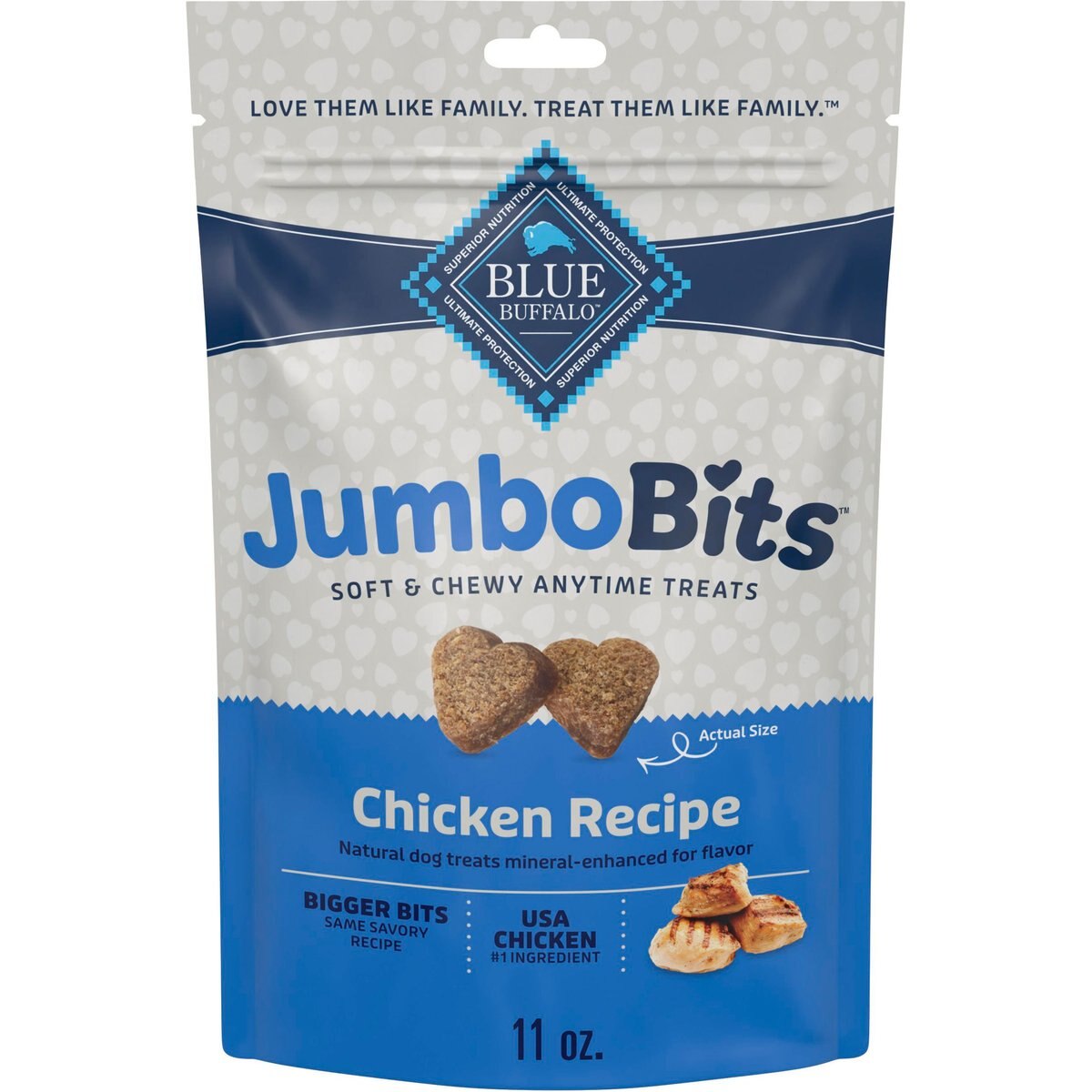 Blue Buffalo Jumbo Bits Chicken Recipe Soft & Chewy Dog Treats, 11-oz bag