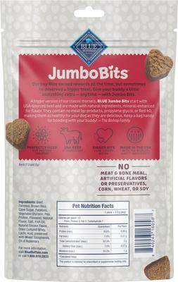 Show full view: Blue Buffalo Jumbo Bits Beef Recipe Soft & Chewy Dog Treats, 11-oz bag slide 3 of 10