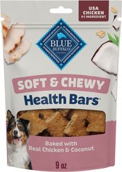 Blue Buffalo Soft & Chewy Health Bars Chicken & Coconut Dog Treats, 9-oz bag
