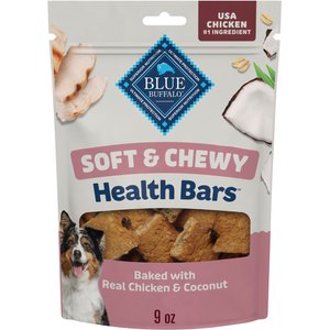 Blue Buffalo Soft & Chewy Health Bars Chicken & Coconut Dog Treats, 9-oz bag