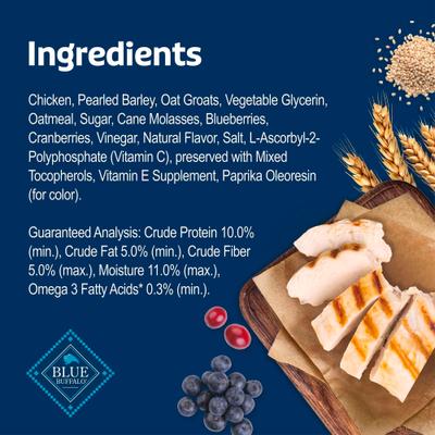 Show full view: Blue Buffalo Soft & Chewy Health Bars Chicken & Mixed Berries Dog Treats, 9-oz bag slide 7 of 10