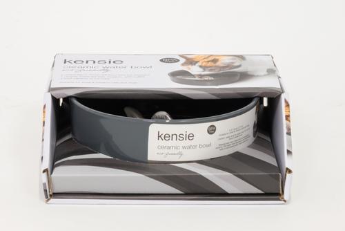 Show full view: Kensie Eco-Friendly Ceramic Fish Water Bowl for Cats & Dogs, Medium: 2.6-cup, Grey slide 3 of 4