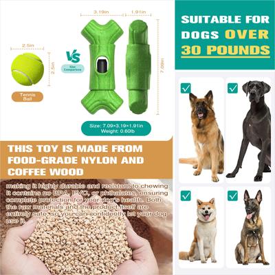 Show full view: KADTC Durable Bully Stick Holder Tough Chew Dog Toy, Green, Large slide 4 of 7