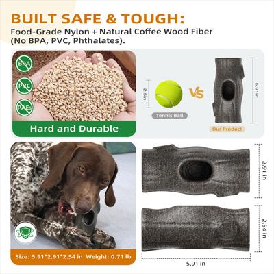 Show full view: KADTC Durable Stump Freeze Tough Treat Refill Dispensing Dog Toy, Brown, Large slide 4 of 8