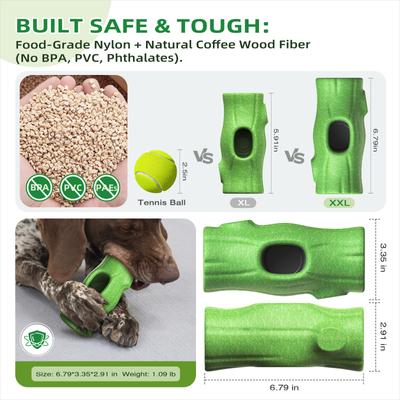 Show full view: KADTC Frost Lick 2 In 1 Dog Fillable Chew Enrichment Puzzle Toy, Green, X-Large slide 4 of 8