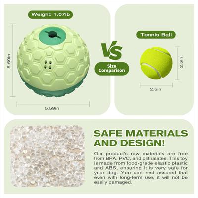 Show full view: KADTC Wobble Giggle Treat Ball Dog Toy, Green slide 3 of 8