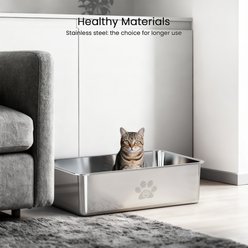 Ptlom Paw Print High Sided Cat Litter Box, X-Large slide 2 of 8