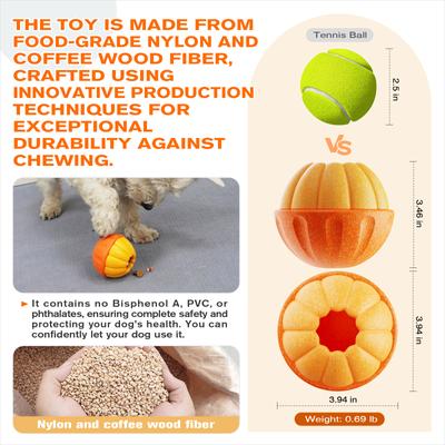 Show full view: KADTC Multi-Functional Enrichment Dog Toy, Orange, Large slide 3 of 7