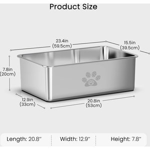 Ptlom Paw Print High Sided Cat Litter Box, X-Large