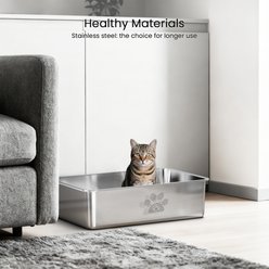 Ptlom Paw Print High Sided Cat Litter Box, Medium slide 2 of 8