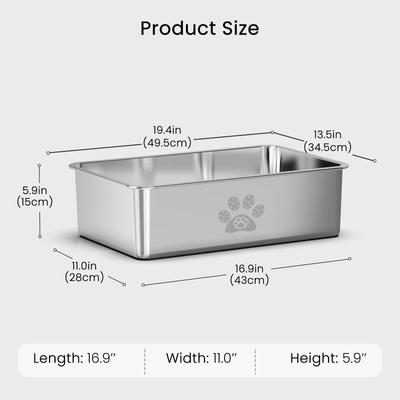 Show full view: Ptlom Paw Print High Sided Cat Litter Box, Medium slide 2 of 10