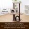 Show in main carousel: Petpals Elevate 2.0 4-Level Mid-Century Modern 37-in Polyester Cat Tree with Recycled Paper Rope, Washable Bed & Condo, Interchangeable Toy, Brown & Grey, Medium slide 6 of 7