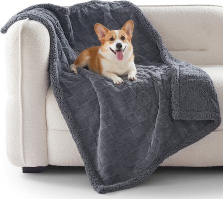 Show full view: Invenho Checkerboard Print Dog & Cat Blanket, Grey, X-Large slide 2 of 9