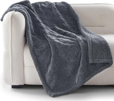 Show full view: Invenho Checkerboard Print Dog & Cat Blanket, Grey, Medium slide 2 of 9