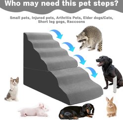 MALOROY Non-Slip 6-Step Foam Dog Ramp, Grey, 30-in slide 2 of 7