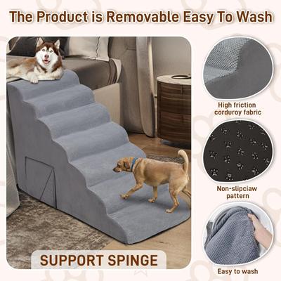 Show full view: MALOROY Non-Slip 7-Step Foam Dog Ramp, Grey, 32-in slide 7 of 7