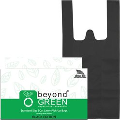 beyondGREEN Cat Litter Waste Bags, Black, 100 count